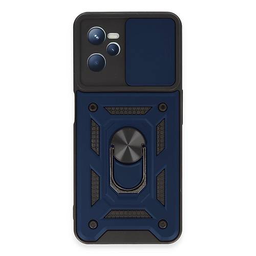 Realme C35 K�l�f Pars Lens Y�z�kl� Silikon - Lacivert