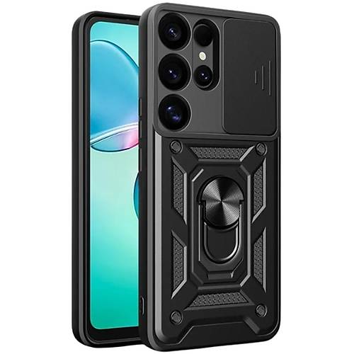 Galaxy S25 Ultra K�l�f Pars Lens Y�z�kl� Silikon - Siyah