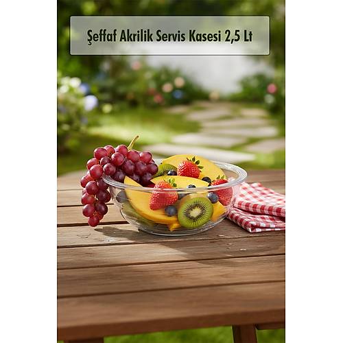 2,5 Lt �effaf Akrilik Servis Kasesi ve Kar��t�rma Kab�