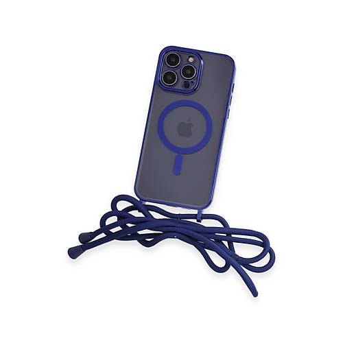 iPhone 12 Pro Max K�l�f Divo Lazer Ask�l� Magsafe Kapak - Mavi