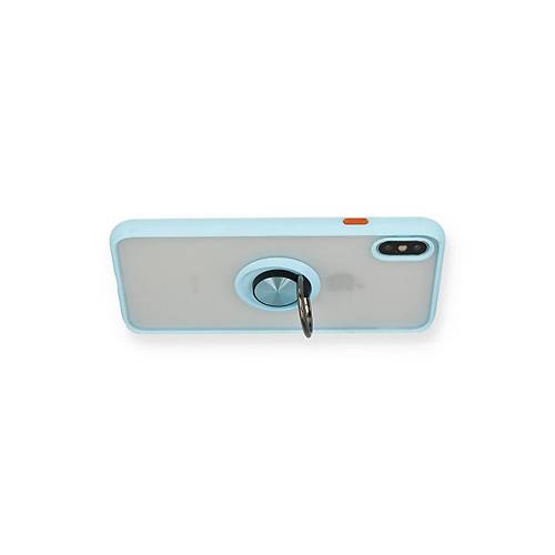 iPhone X K�l�f Montreal Y�z�kl� Silikon Kapak - Buz Mavi