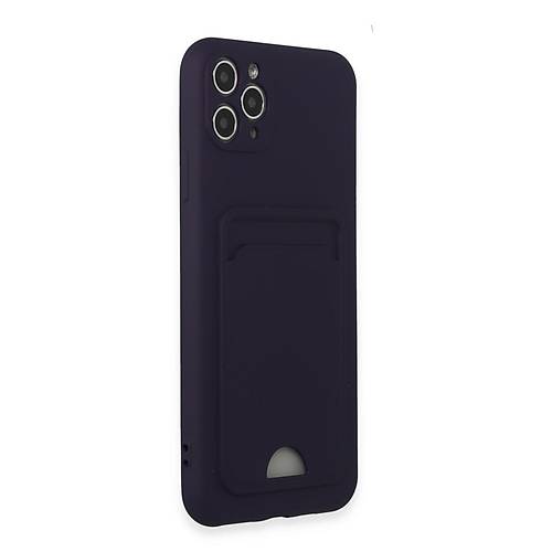 iPhone 11 Pro Max K�l�f Kelvin Kartvizitli Silikon - Derin Mor