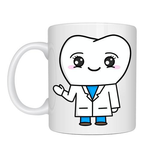 Sevimli Di� Hekimi Tasar�ml� Porselen Kupa MODEL 168 � Di� Doktoru Temal� Kahve Kupas� � Di� Hekimine Hediye Kupa