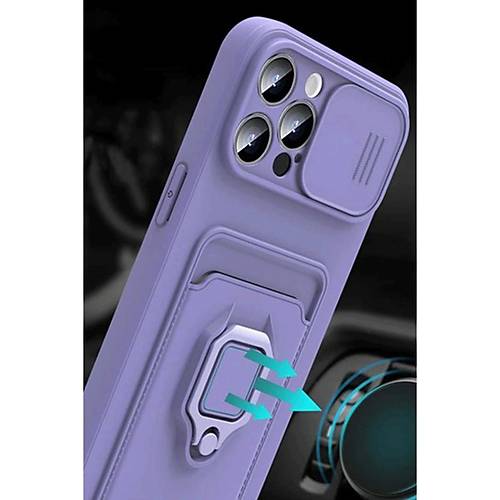 Redmi 13 4G K�l�f Zuma Kartvizitli Y�z�kl� Silikon - Lila