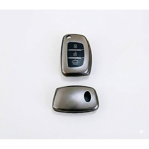 Hyundai Accent Blue �20 - �30 - �X35 Uyumlu Smart 3 Buton Silikon Oto Anahtar Kumanda Kab� K�l�f F�me