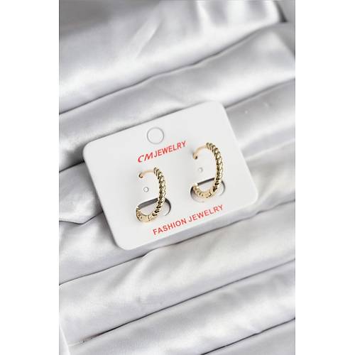 14K Gold Renk Kaplama Burgu Halka CM Kad�n K�pe