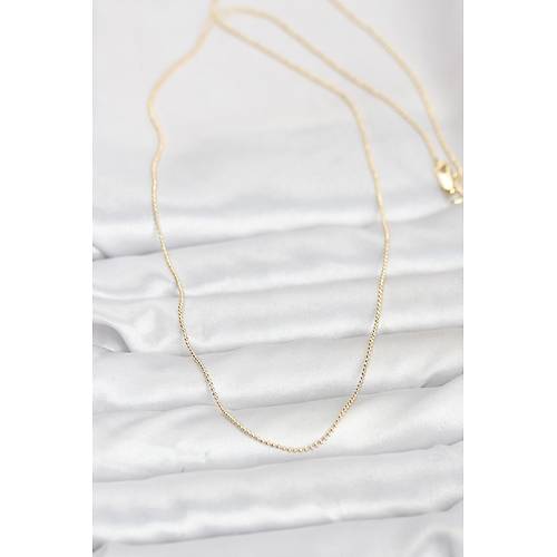 CM 14K Gold Renk �nce Top Zincirli 60 cm Kad�n Kolye