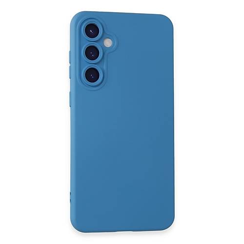 Galaxy S24 K�l�f Nano i�i Kadife Silikon - Mavi