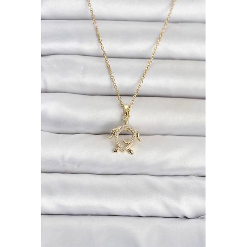 316L �elik Zincir Gold Renk Caretta Caretta Model Kad�n Kolye