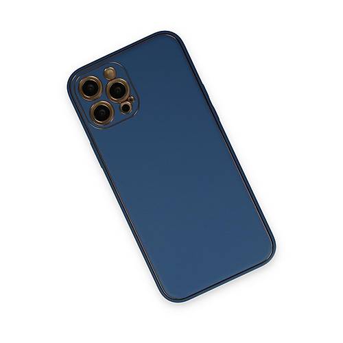 iPhone 12 Pro K�l�f Coco Deri Silikon Kapak - A��k Mavi