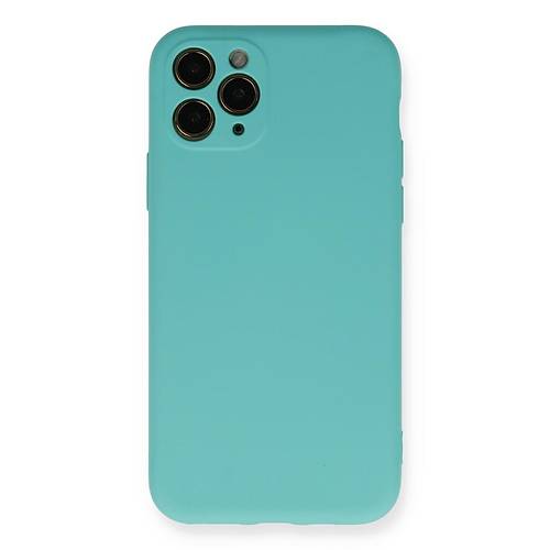 iPhone 11 Pro K�l�f Nano i�i Kadife Silikon - Turkuaz