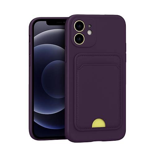 iPhone 11 K�l�f Kelvin Kartvizitli Silikon - Derin Mor