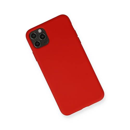 iPhone 11 Pro Max K�l�f Nano i�i Kadife Silikon - K�rm�z�