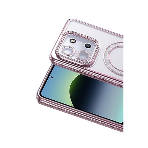 Redmi 15C 4G Joke Simli Magneticsafe K�l�f - Pembe