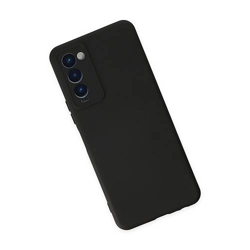 Camon 18 K�l�f Nano i�i Kadife Silikon - Siyah