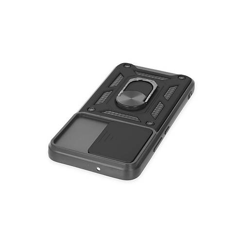 Galaxy S22 K�l�f Pars Lens Y�z�kl� Silikon - Siyah