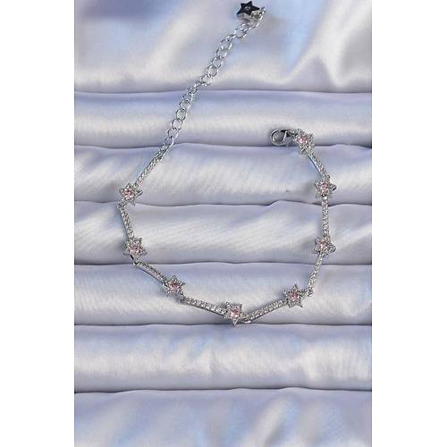 Vip Seri Pirin� G�m�� Renk Zirkon Ta�l� Halley Y�ld�z Model Bileklik