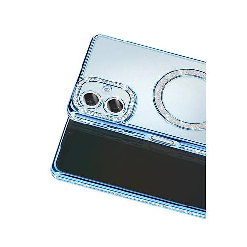 Galaxy A07 4G Joke Simli Magneticsafe K�l�f - Mavi