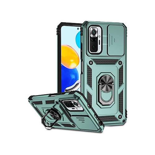 Redmi Note 10 Pro K�l�f Pars Lens Y�z�kl� Silikon - Ye�il