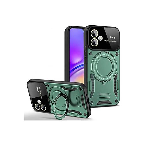 Galaxy A05 K�l�f Joy Lens Standl� Kapak - Koyu Ye�il