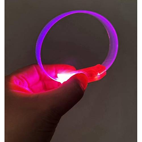 3 Modlu Pilli LED I��kl� Esnek Parti Bilekli�i Pembe