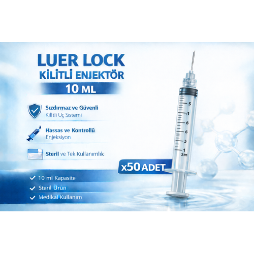 10 ml Luer Lock (Kilitli) Enjekt�r � Steril ��r�nga
