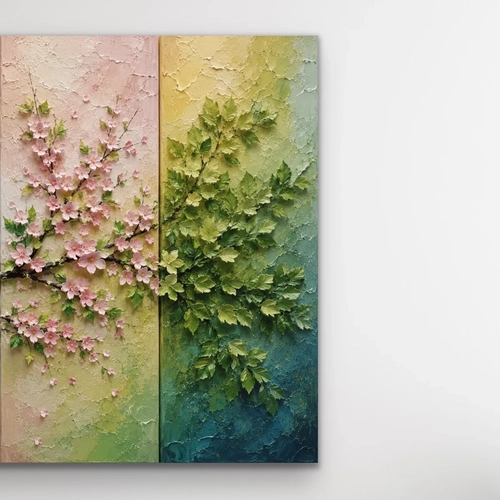 4 Mevsim A�a� Kanvas Tablo 40X60 CM