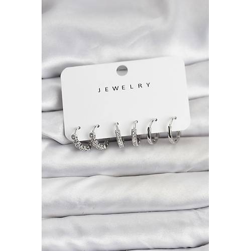 G�m�� Renk Pirin� Zirkon Ta�l� Kad�n K�pe Seti