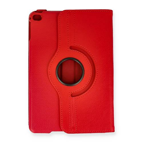 iPad Mini 4 K�l�f 360 Tablet Deri K�l�f - K�rm�z�