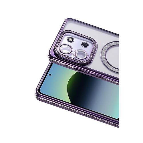 Redmi 15C 4G Joke Simli Magneticsafe K�l�f - Derin Mor