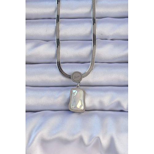 316L �elik G�m�� Renk �talyan Zincir Ezme Ta�l� Kolye