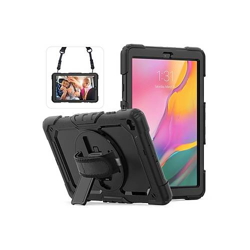 Galaxy T510 Tab A 10.1 K�l�f Pars Tablet Kapak - Siyah
