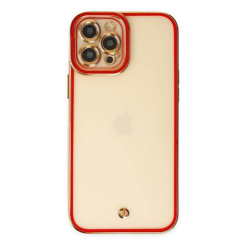 iPhone 12 Pro K�l�f Liva Lens Silikon - K�rm�z�