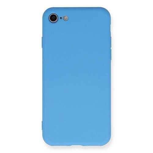 iPhone 7 K�l�f Nano i�i Kadife Silikon - Mavi