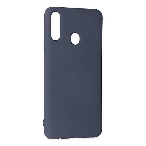 Galaxy A20S K�l�f Nano i�i Kadife Silikon - Gri