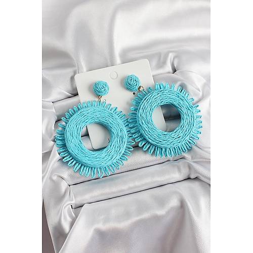 Mavi P�sk�ll� Halka Fig�rl� Has�r �rg� Model Gold Renk Kad�n K�pe