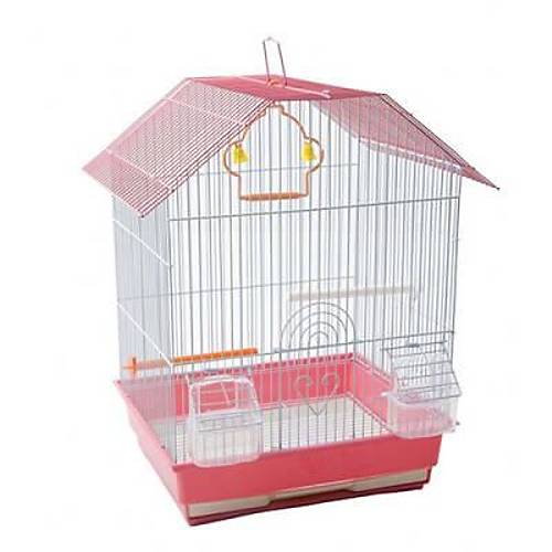 �ift Kap�l� Ku� Kafesi Pembe 34,5x28x46 Cm