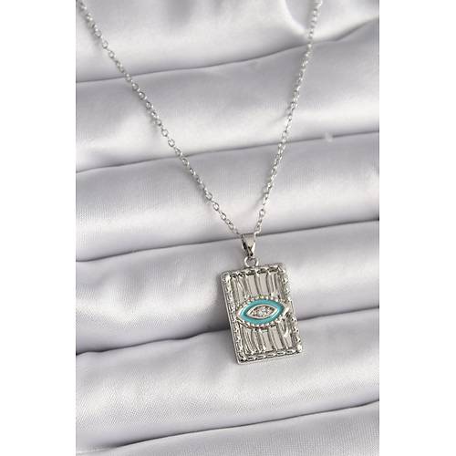 316L �elik G�m�� Renk Zincir G�z ��lemeli Madalyon Model Kad�n Kolye