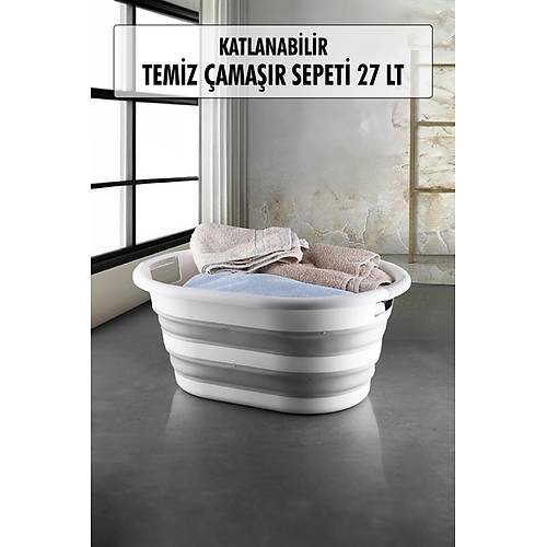 Katlanabilir Silikon �ama��r Sepeti & Akordiyon Katlan�r Sepet 27 Lt