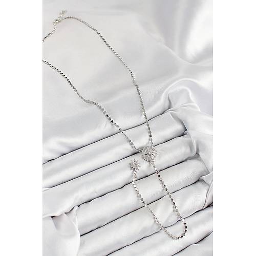 Pirin� Zirkon Ta�l� Ezme Zincirli Madalyon Model G�m�� Renk Y Kolye