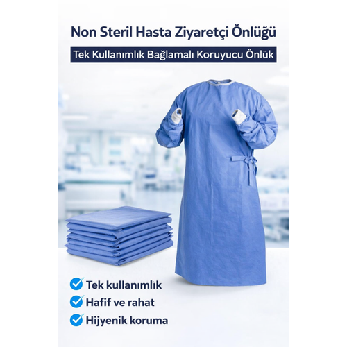 Non Steril Hasta Ziyaret�i �nl��� 1 Adet � Tek Kullan�ml�k Ba�lamal� Koruyucu �nl�k