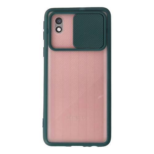 Galaxy A01 Core K�l�f Palm Buzlu Kamera S�rg�l� Silikon - Ye�il