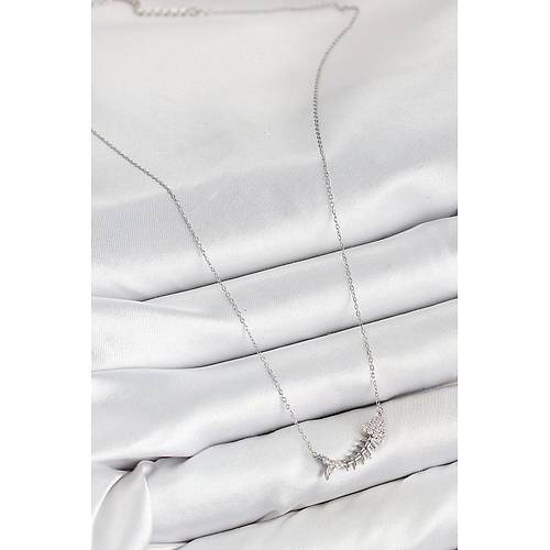 Pirin� Zirkon Ta�l� Bal�k K�l���� Model G�m�� Renk Kad�n Kolye