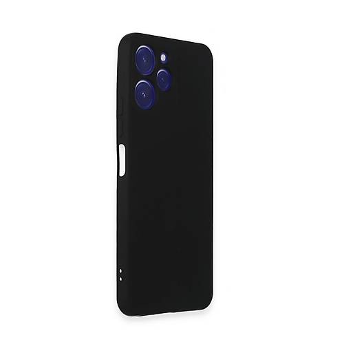 Redmi 12 K�l�f Nano i�i Kadife Silikon - Siyah