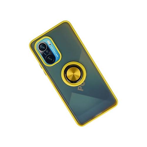 Redmi K40 K�l�f Montreal Y�z�kl� Silikon Kapak - Sar�