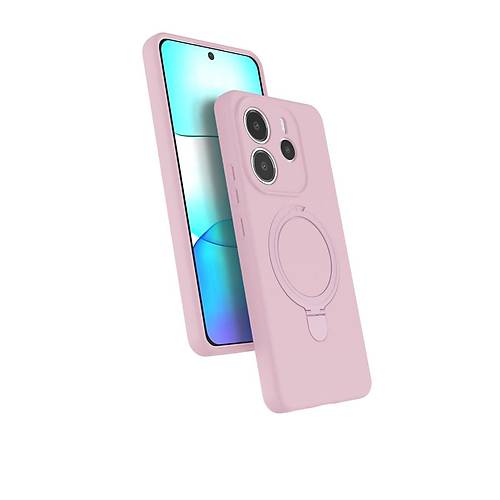 Redmi Note 14 4G Regal Magsafe Standl� Kapak - A��k Pembe
