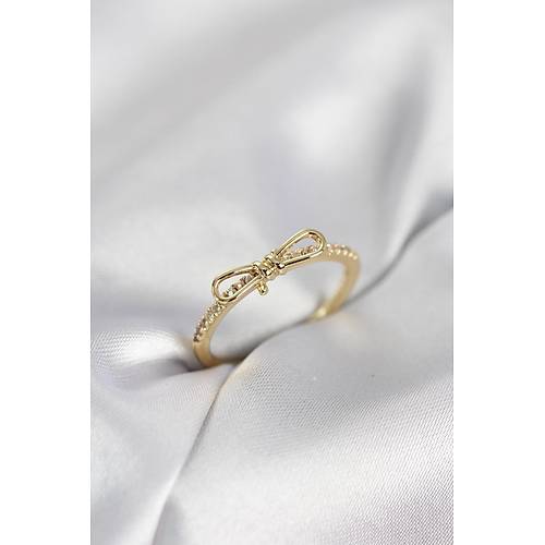 Fiyonk Model Zirkon Ta�l� Gold Renk Kad�n Y�z�k