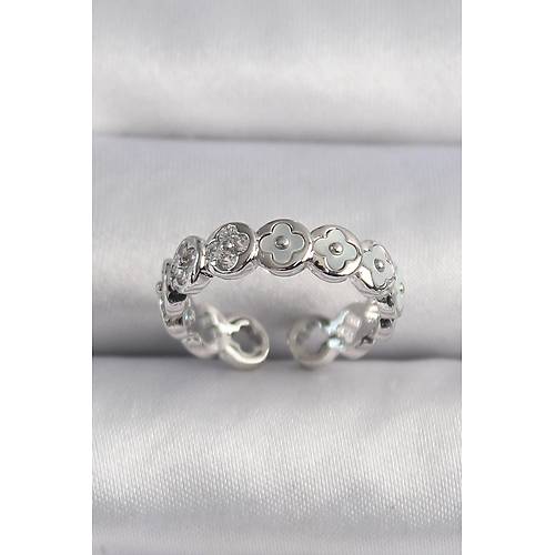 Pirin� G�m�� Renk Beyaz Sedefli Yonca Model Kad�n Y�z�k