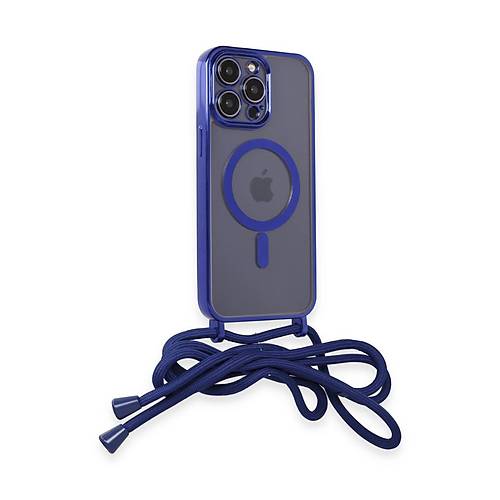 iPhone 12 Pro Max K�l�f Divo Lazer Ask�l� Magsafe Kapak - Mavi