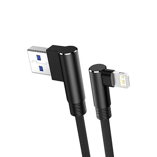 USB to Lightning 3M 2.4A Kablo - Siyah